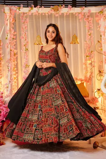 Glamorous bollywood style multy rayon partywear gown