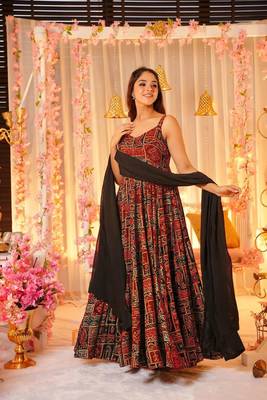 Glamorous bollywood style multy rayon partywear gown 3