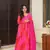 Glamorous bollywood style pink rayon fabric partywear gown