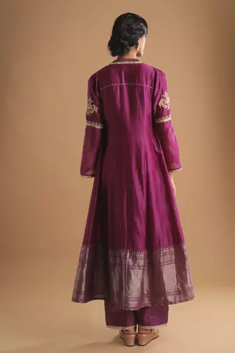 Mystic surmai jamuni jacket set