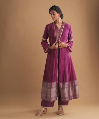 Mystic surmai jamuni jacket set 3