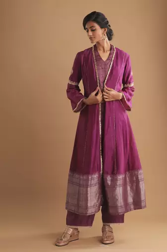 Mystic surmai jamuni jacket set