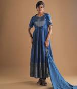 Manmohak peacock blue kurta set