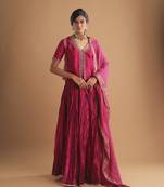 Double Layer Choli With Zardozi And Multi Color Silk Skirt