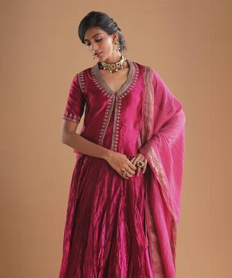 Double Layer Choli With Zardozi And Multi Color Silk Skirt 3