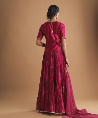 Double Layer Choli With Zardozi And Multi Color Silk Skirt 4