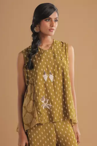 Zenith moss green palazzo  set