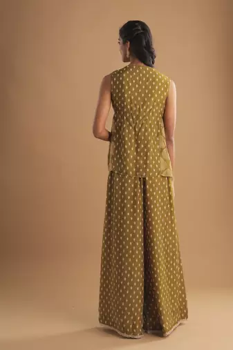 Zenith moss green palazzo  set