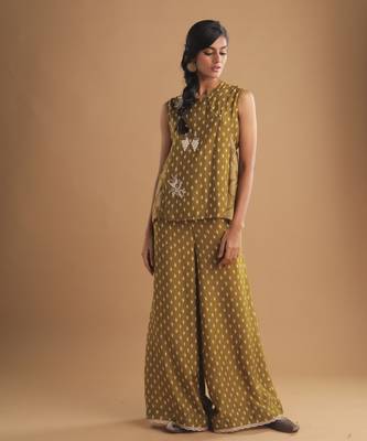 Zenith moss green palazzo  set 1
