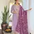 Lavender bsy viscoce fabric embroidery work with printed readymade suit