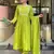 Green chinon fabric embroidery work readymade suit