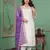 Off white roman silk fabric ceremonial wear salwar kameez