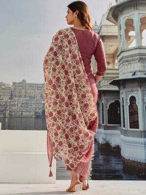 Brown cotton silk fabric ceremonial wear salwar kameez 2
