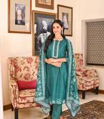 Rama rayon slub fabric ceremonial wear salwar kameez