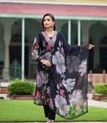 Black georgette fabric beautiful printed salwar kameez
