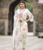 Off white georgette fabric beautiful printed salwar kameez
