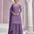 Violet embroidered chinon fabric sharara dress