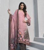 Pink crepe fabric ceremonial salwar suit