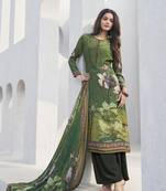 Green crepe fabric ceremonial salwar suit