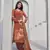 Orange crepe fabric ceremonial salwar suit