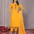 Mustard blended cotton fabric salwar suit with embroidered work