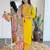 Mustard bsy viscoce fabric embroidery work with printed readymade suit