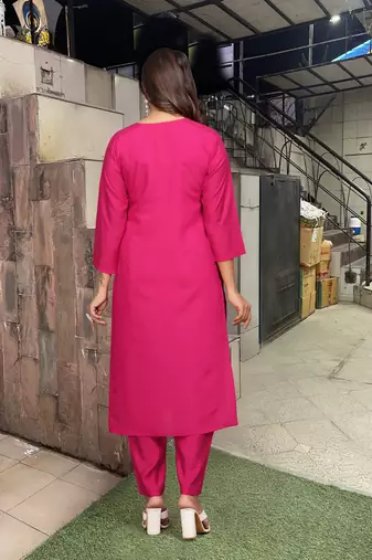 Pink viscosee chanderi fabric festive special readymade salwar kameez