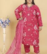 Orange rayon fabric plus size kurta set for festive looks