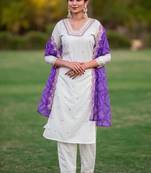 White roman silk fabric partywear salwar suit for girlie looks