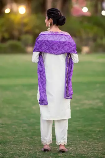 White roman silk fabric partywear salwar suit for girlie looks