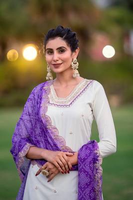 White roman silk fabric partywear salwar suit for girlie looks 3