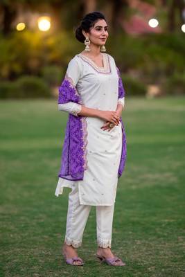 White roman silk fabric partywear salwar suit for girlie looks 4