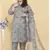 Grey lichi viscosee fabric beautiful printed plus size kurta set