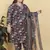 Black lichi viscosee fabric beautiful printed plus size kurta set