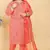 Orange lichi viscosee fabric beautiful printed plus size kurta set