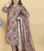 Coral lichi viscosee fabric beautiful printed plus size kurta set