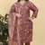 Pink lichi viscosee fabric beautiful printed plus size kurta set