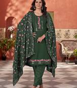 Green smart and beautiful georgette fabric readymade salwar kameez