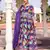 Purple glamorous chinon fabric printed heavy ceremonial attire