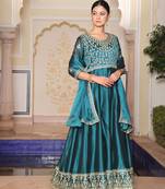 Rama glamorous rangoli silk fabric embroidery work heavy ceremonial attire