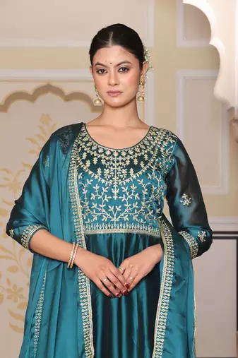 Rama glamorous rangoli silk fabric embroidery work heavy ceremonial attire