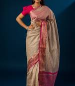 Golden  tranding crush tissue silk banarasi border saree