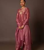 Baby-pink dupion silk with pita butas