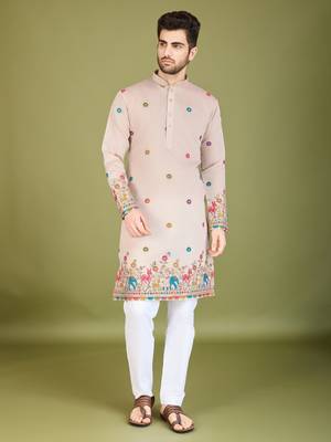 Ivery viscose silk thread & sequins embroidered work wedding ceremony festival marriage party wear straight kurta 6