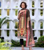 Mojilaa women's black silk blend geometric straight kurta with pant & printed dupatta