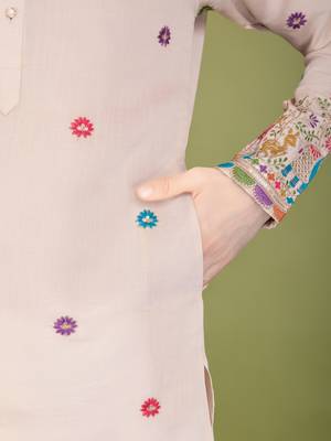 Ivery viscose silk thread & sequins embroidered work wedding ceremony festival marriage party wear straight kurta 8