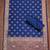Navy blue color weaving work jacquard silk unstitched chudidar dress material