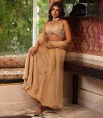 Beige Floral Lehenga Set-Neha Garg