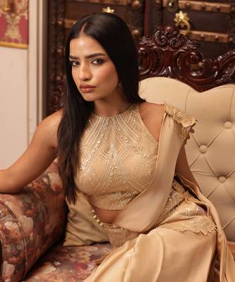 ready to wear auric emblazon auric saree set - neha garg 2
