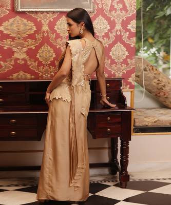 ready to wear auric emblazon auric saree set - neha garg 3